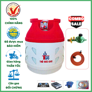 Combo Bộ Bình Gas Thủ Đức Vỏ Bọc Nhựa 6kg Chống Nổ An Toàn