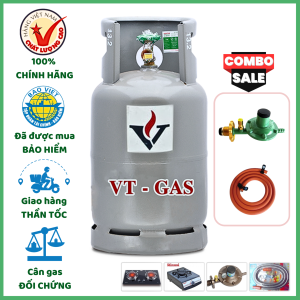 Combo Bộ Bình Gas VT Xám 12kg Khuyến Mãi
