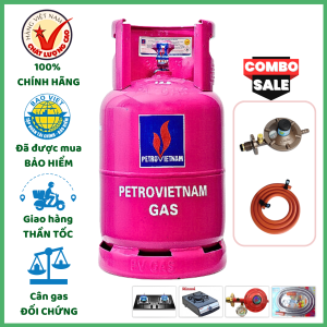 Combo Bộ Bình Gas PETROVIETNAM Hồng 12Kg Khuyến Mãi