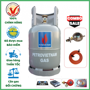 Combo Bộ Bình Gas PETROVIETNAM Xám 12Kg Khuyến Mãi