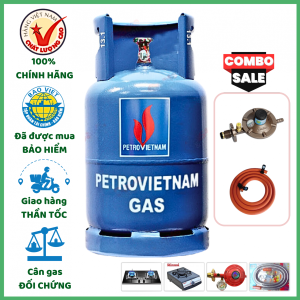 Combo Bộ Bình Gas PETROVIETNAM Xanh 12Kg Khuyến Mãi