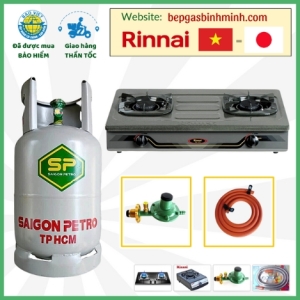 Combo Bộ Bình Bếp Gas Đôi RINNAI RV-370(GM)N