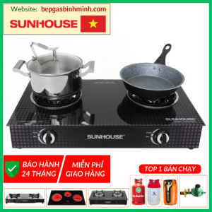 Bếp Gas Đôi Mặt Kính SUNHOUSE SHB 3366MT