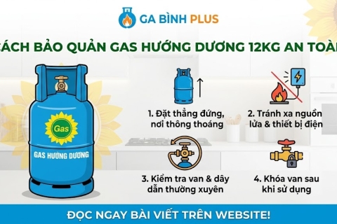 Cách bảo quản gas Hướng Dương 12kg chuẩn 100% tránh hiểm họa