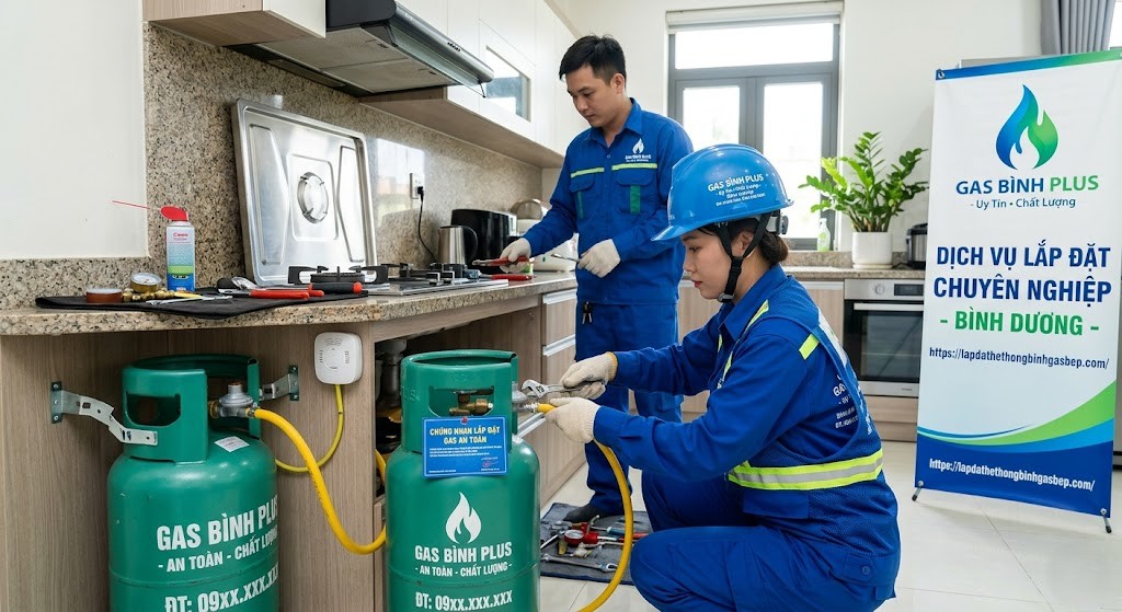 cách lắp đặt gas Bình Dương của đơn vị GA BÌNH PLUS
