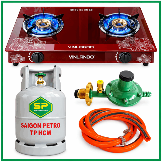 Bếp Gas Đôi VINLADO AM Tặng Bộ Bình Van Dây