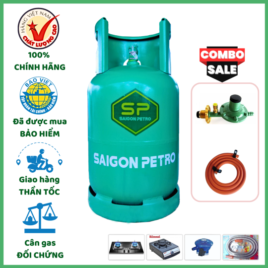 Combo Bộ Bình Gas Saigon Petro Xanh Ngọc 12Kg