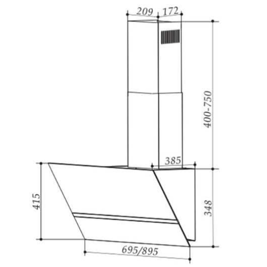 Máy hút mùi Faster FS-3688SS 70 Nhập Khẩu