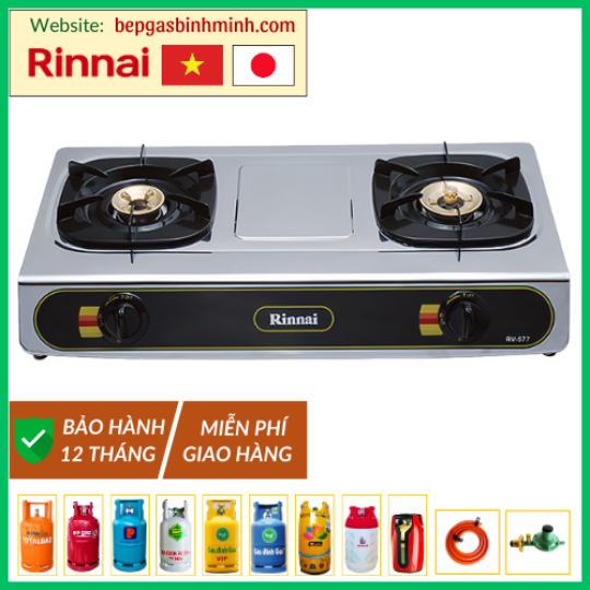 Bếp Gas Đôi Rinnai RV-577(BK) Việt - Nhật Chính Hãng