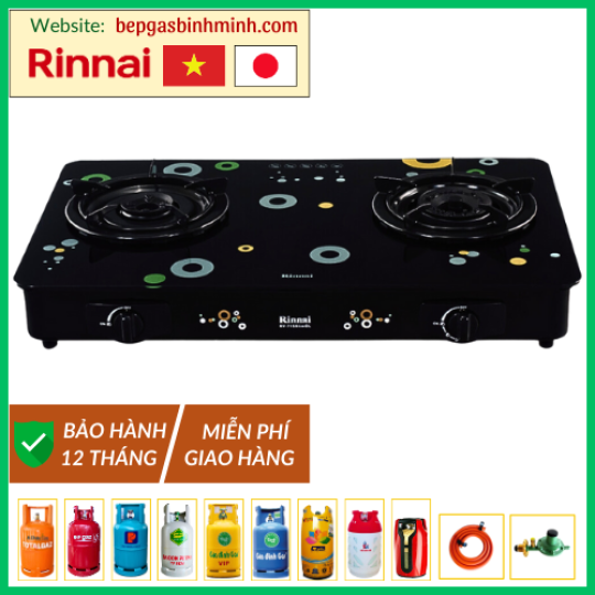 Bếp Gas Đôi Rinnai RV-615 Slim (GL-Bubble) Việt - Nhật