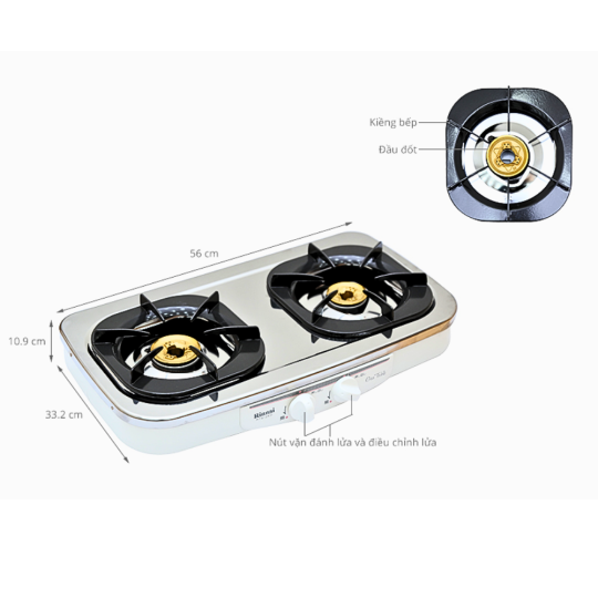 Bếp Gas Rinnai RTS-2KD Nhập Khẩu Nhật Bản