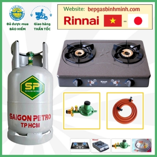 Bếp Gas Rinnai 640AGF Tặng Bộ Bình Gas Van Dây