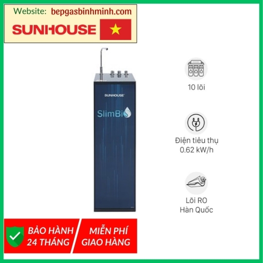 Máy lọc nước RO nóng nguội lạnh Sunhouse SHA76213CK 10 lõi
