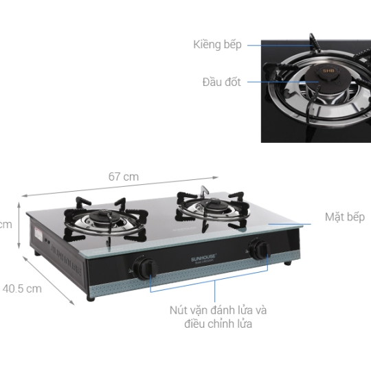 Bếp Gas Đôi SUNHOUSE SHB3326MT Chính Hãng