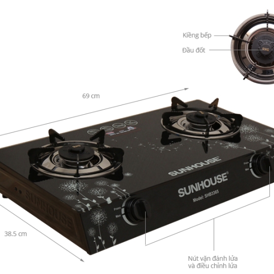 Bếp Gas Đôi SUNHOUSE SHB3365 Chính Hãng