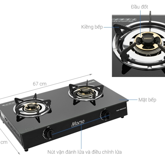 Bếp Gas Đôi SUNHOUSE MAMA MMB3569MT